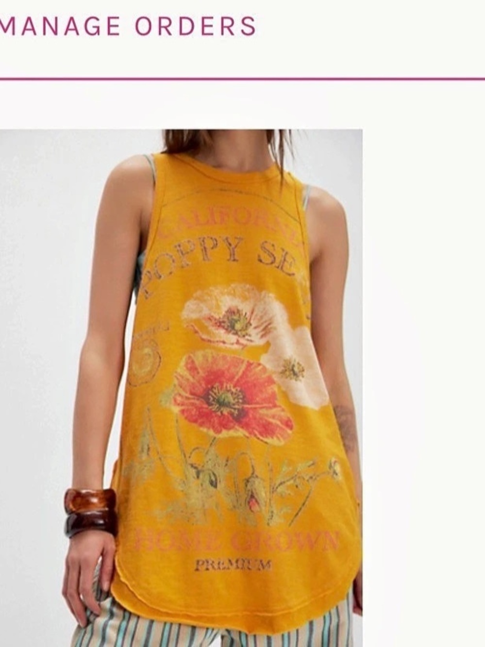 We The Free Graphic Tank Top in Yellow Size Large